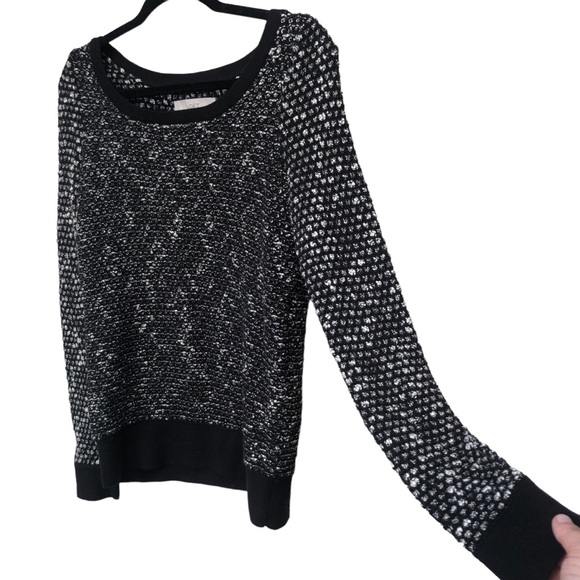 Ann Taylor Loft Open Weave Black White Sweater size XS - Picture 5 of 6